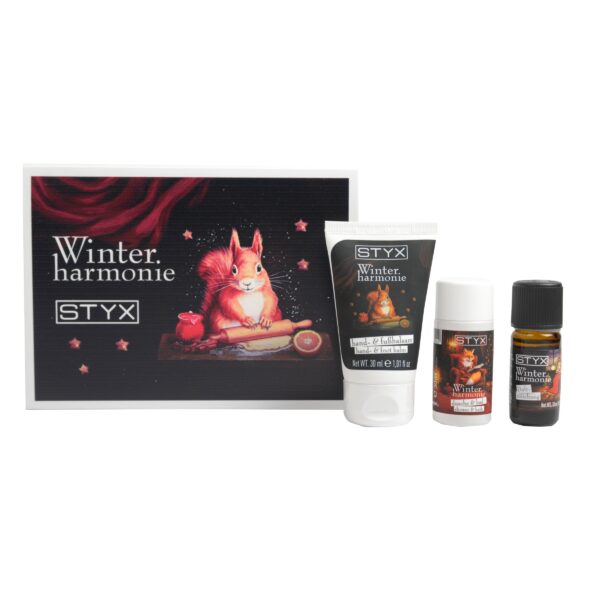 Winter Harmony - Balsam do Dłoni i Stóp, Żel do Kąpieli, Olejek Eteryczny- Zestaw Prezentowy Średni